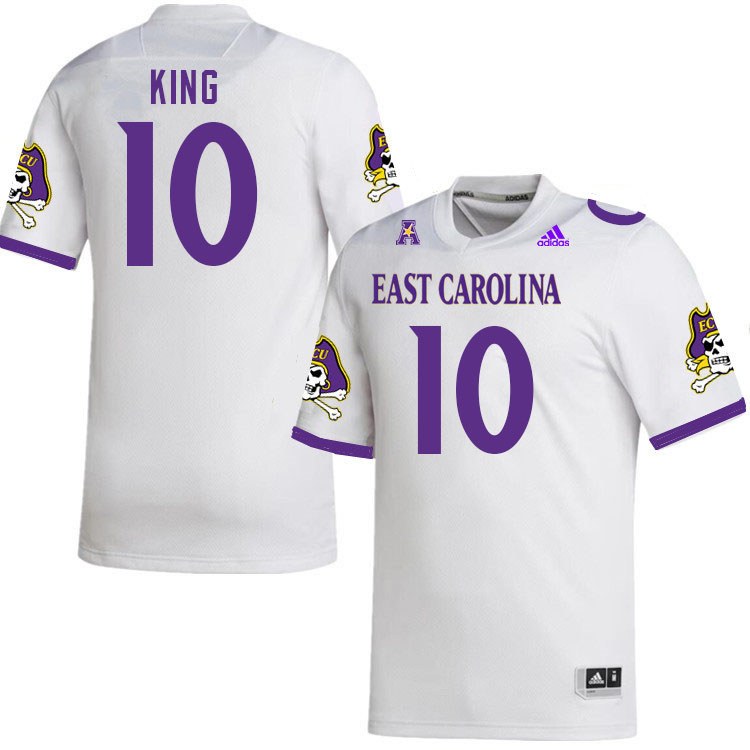 Men #10 TyQuan King ECU Pirates 2023 College Football Jerseys Stitched-White - Click Image to Close